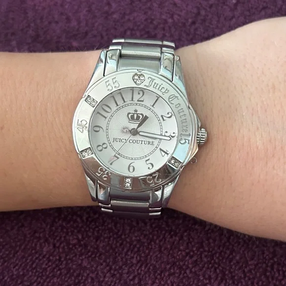 Juicy Couture Silver Watch with Crystal Accents Juicy Couture Black Label Silver-Tone Ladies Watch - $89.97  main image 4